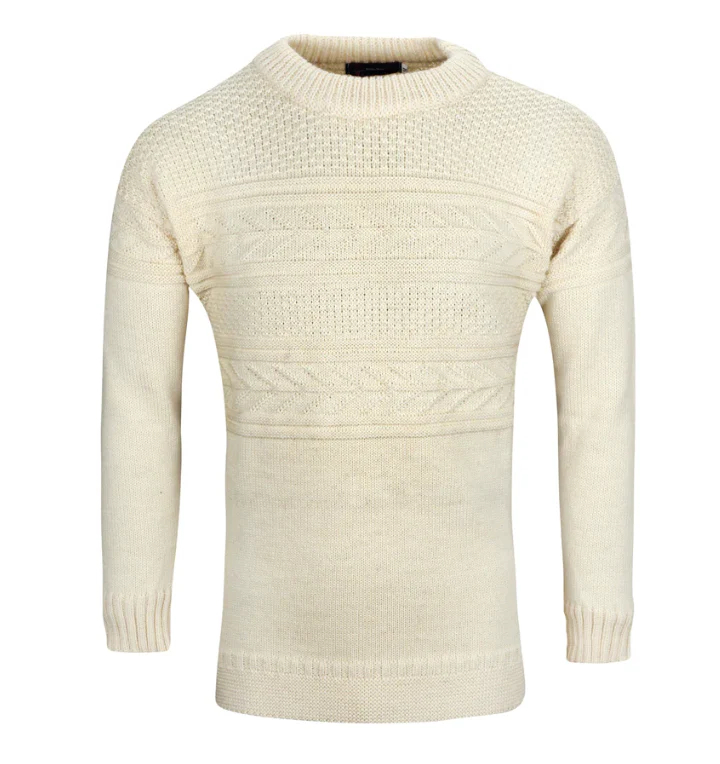 The Wedmore - Guernsey Style Knitted Jumper - Cream - Image 7