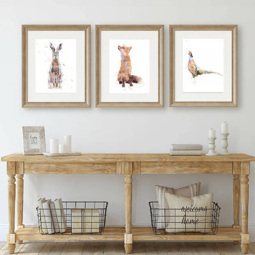 The Wildlife Trio - Fox, Hare & Pheasant Prints.