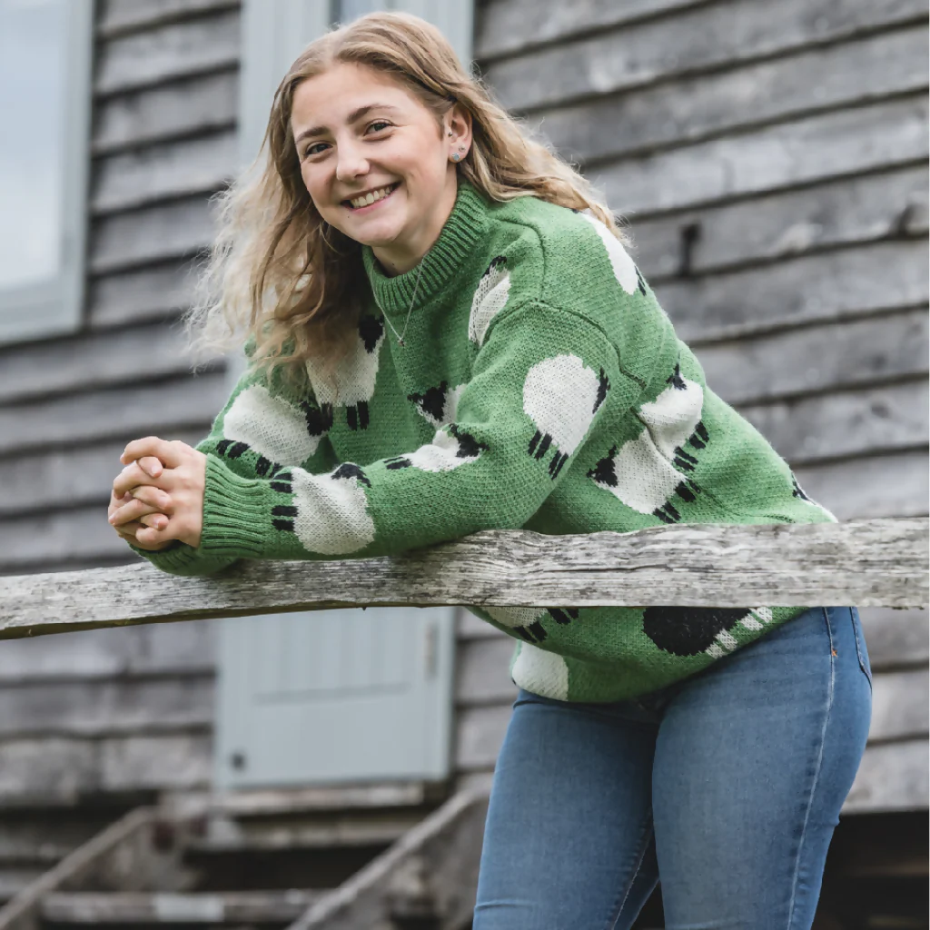 The Woolavington - Black Sheep Jumper - Dopamine Green
