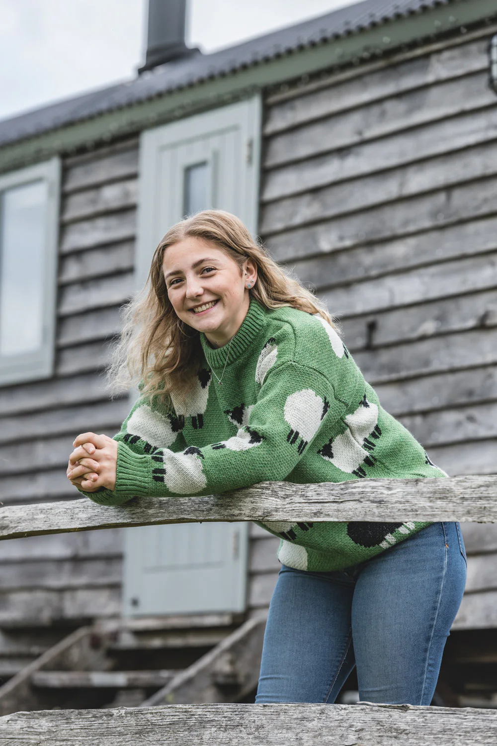 The Woolavington - Black Sheep Jumper - Dopamine Green - Image 2