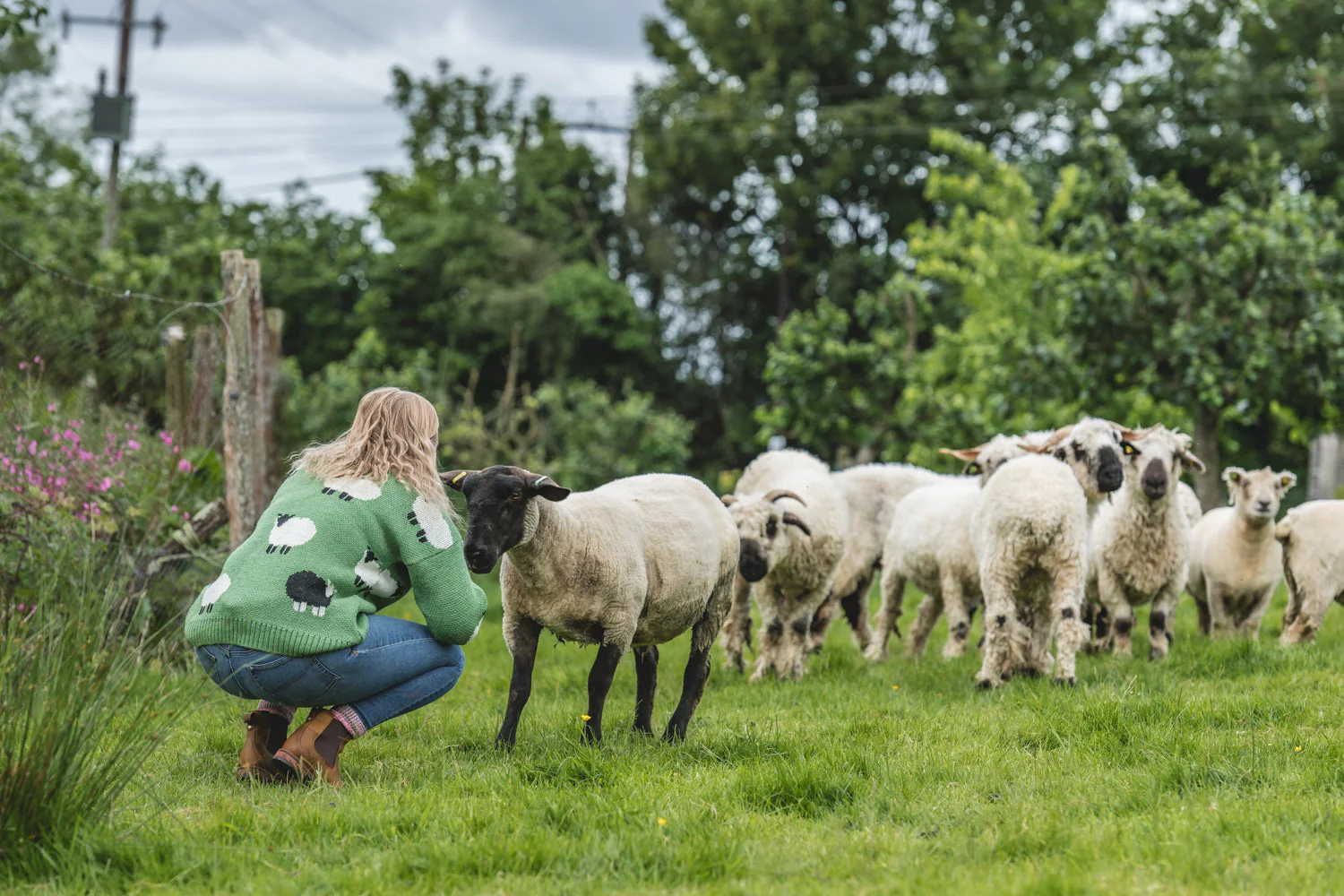 The Woolavington - Black Sheep Jumper - Dopamine Green - Image 4