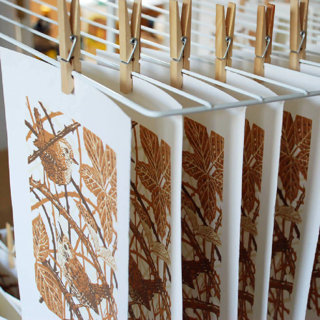 The Wrens' Duet - Limited Edition - Original Linocut Print - Image 4