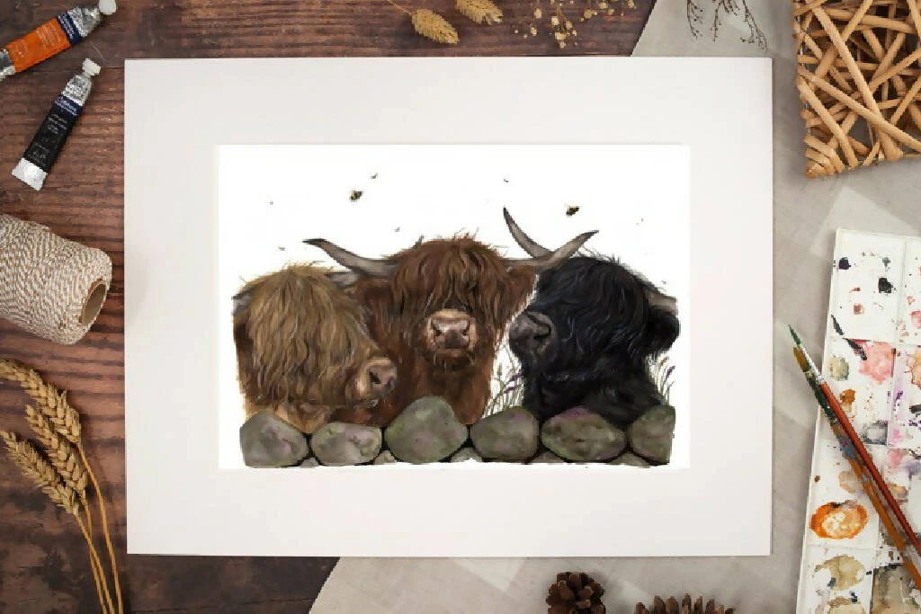 Three Highland Cows 'Wenlock Highlands' Limited Edition Print - Image 2