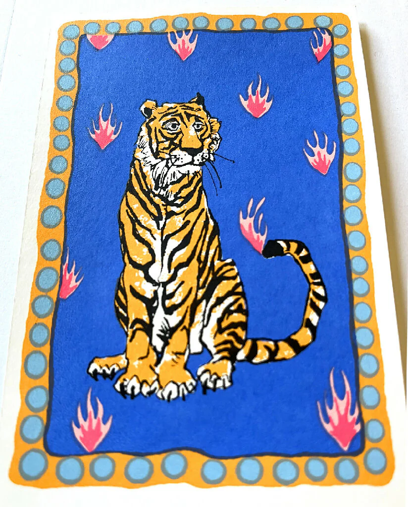 Tiger, Tiger Hand Screenprinted Card - Image 2