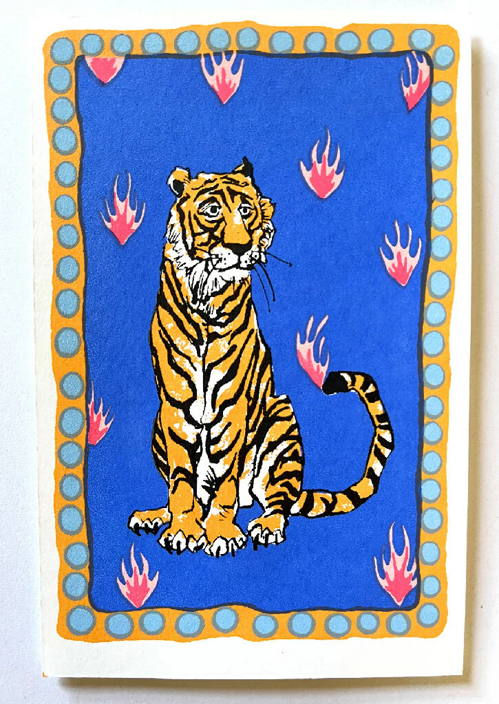 Tiger, Tiger Hand Screenprinted Card - Image 3