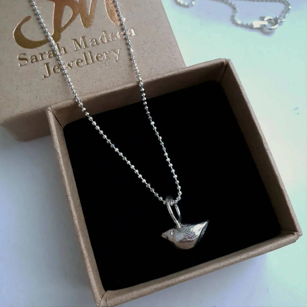 Handmade "Tiny Little" Silver or Gold Plated Bird Pendant/Necklace - Image 3