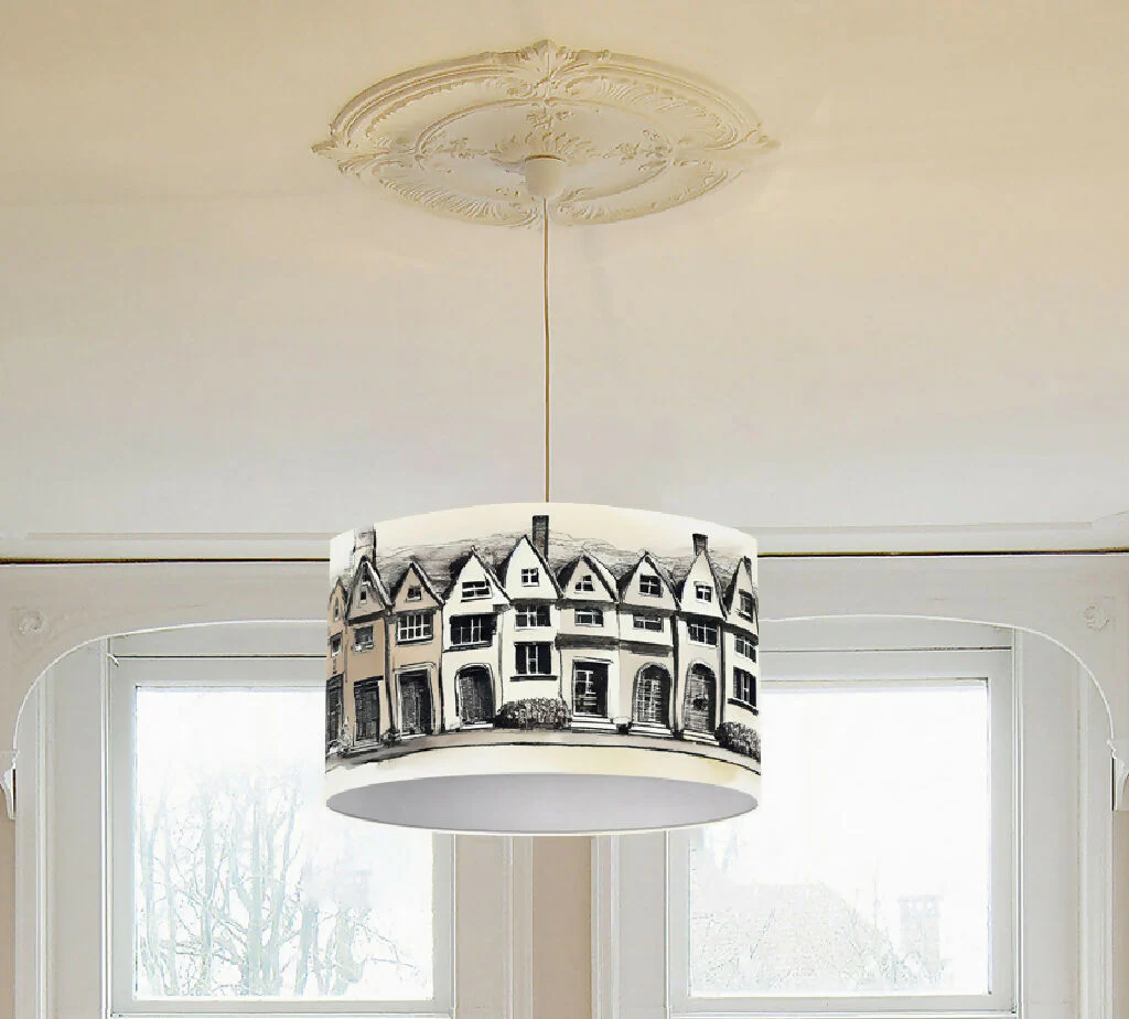 Town House Illustration Lampshade