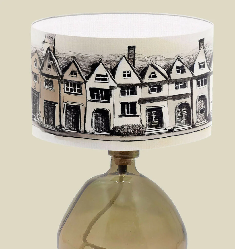 Town House Illustration Lampshade - Image 2