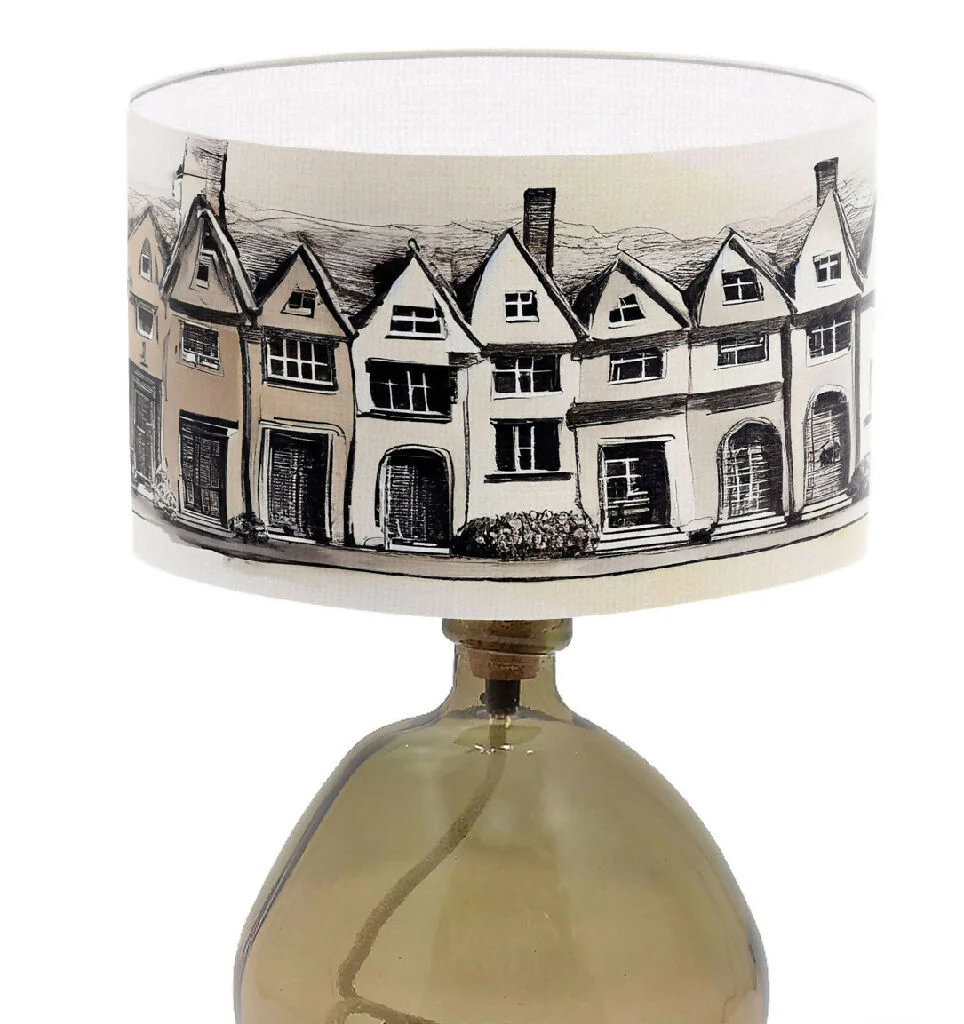 Town House Illustration Lampshade - Image 4