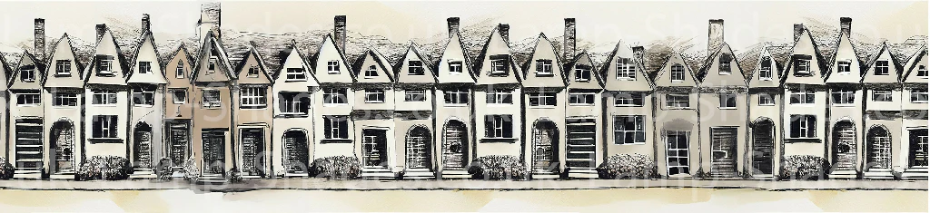 Town House Illustration Lampshade - Image 6