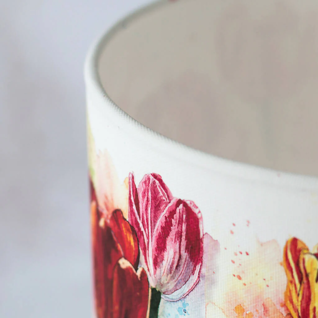 Tulips Canvas Lampshade in Cream - Image 2