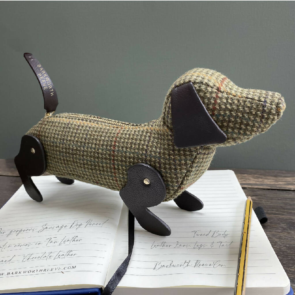 Tweed Sausage Dog Pencil Case - Image 7