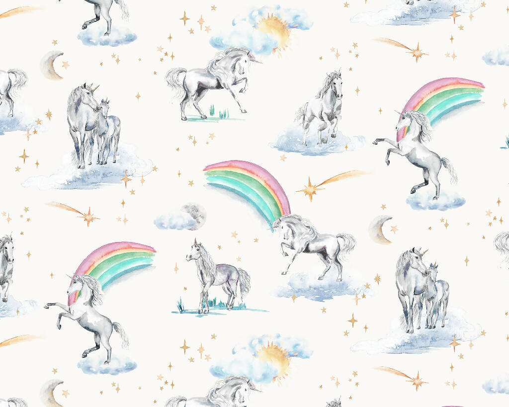 Unicorns and Rainbows Children's Wallpaper - Image 4