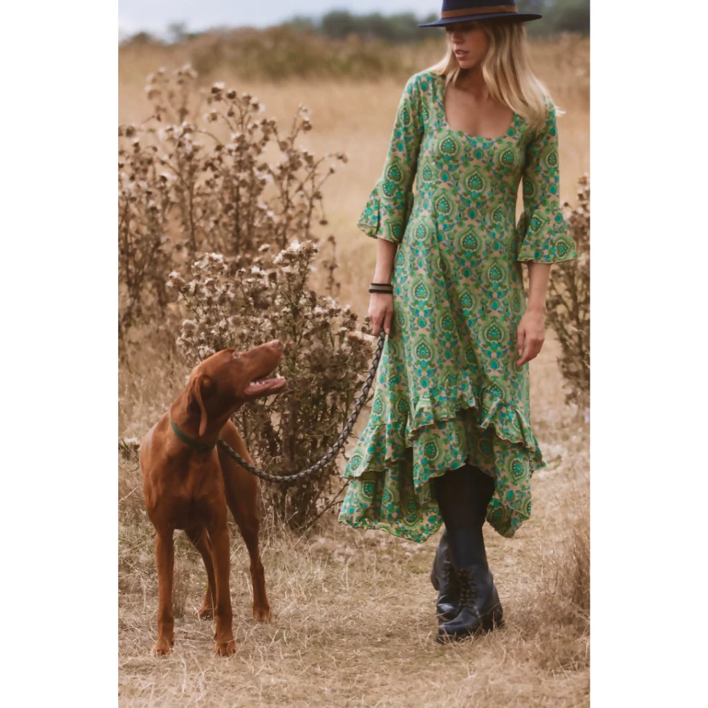 Victoria Midi Dress Green Teardrop - Image 3