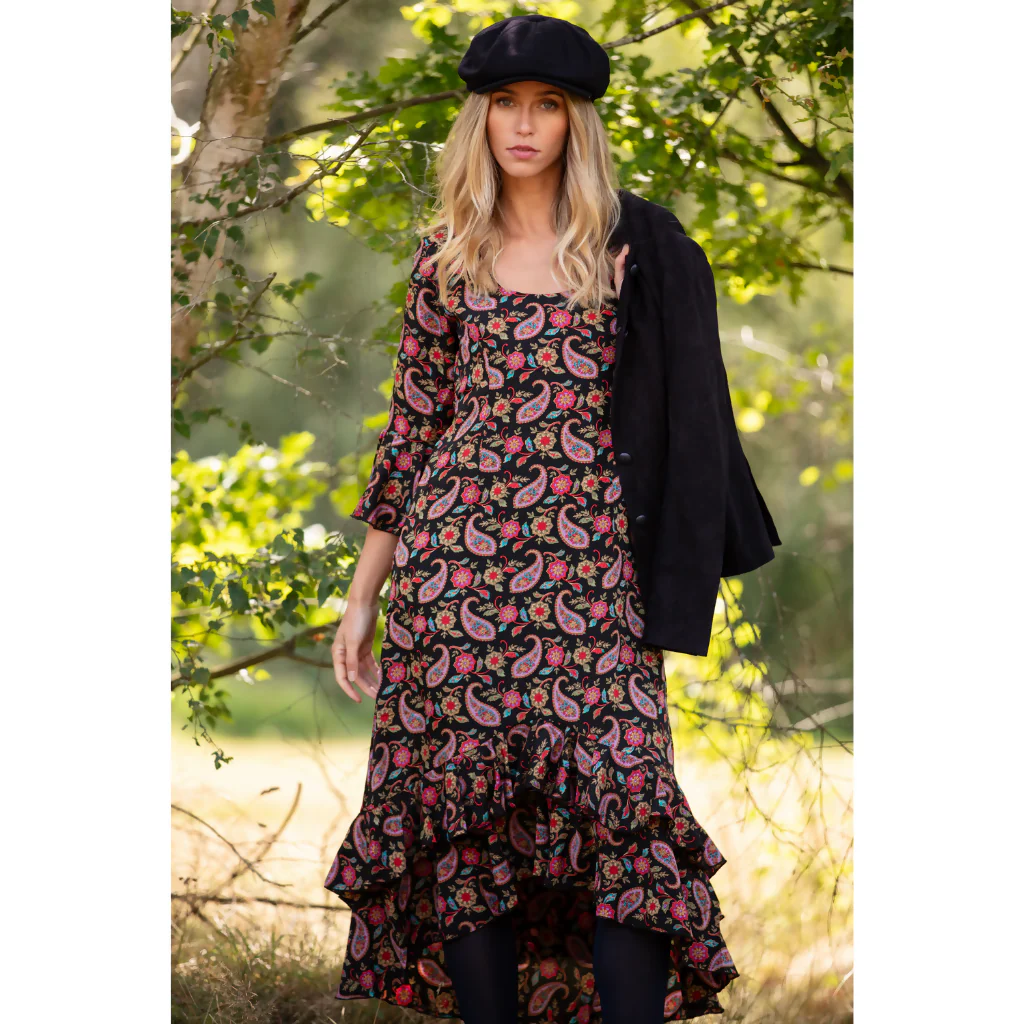 Victoria Midi Dress in Black Teardrop - Image 3