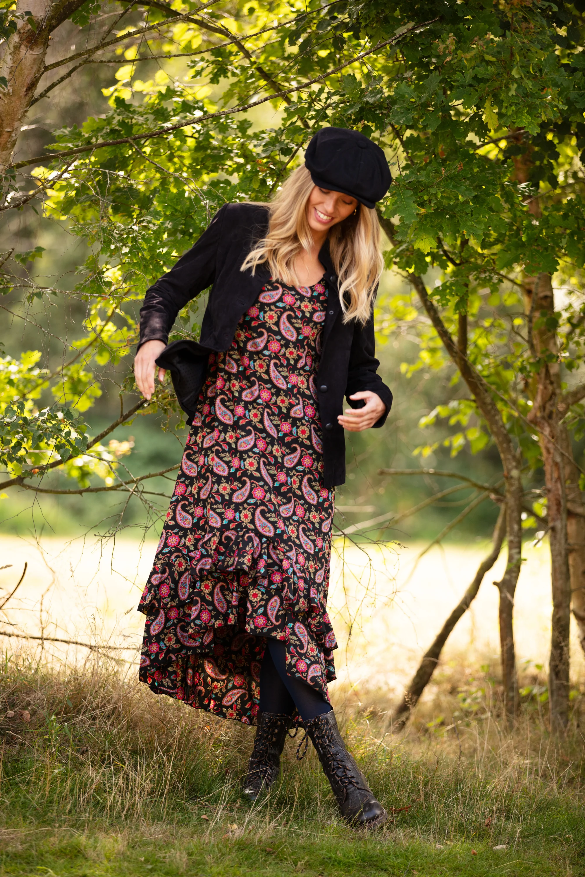 Victoria Midi Dress in Black Teardrop - Image 5