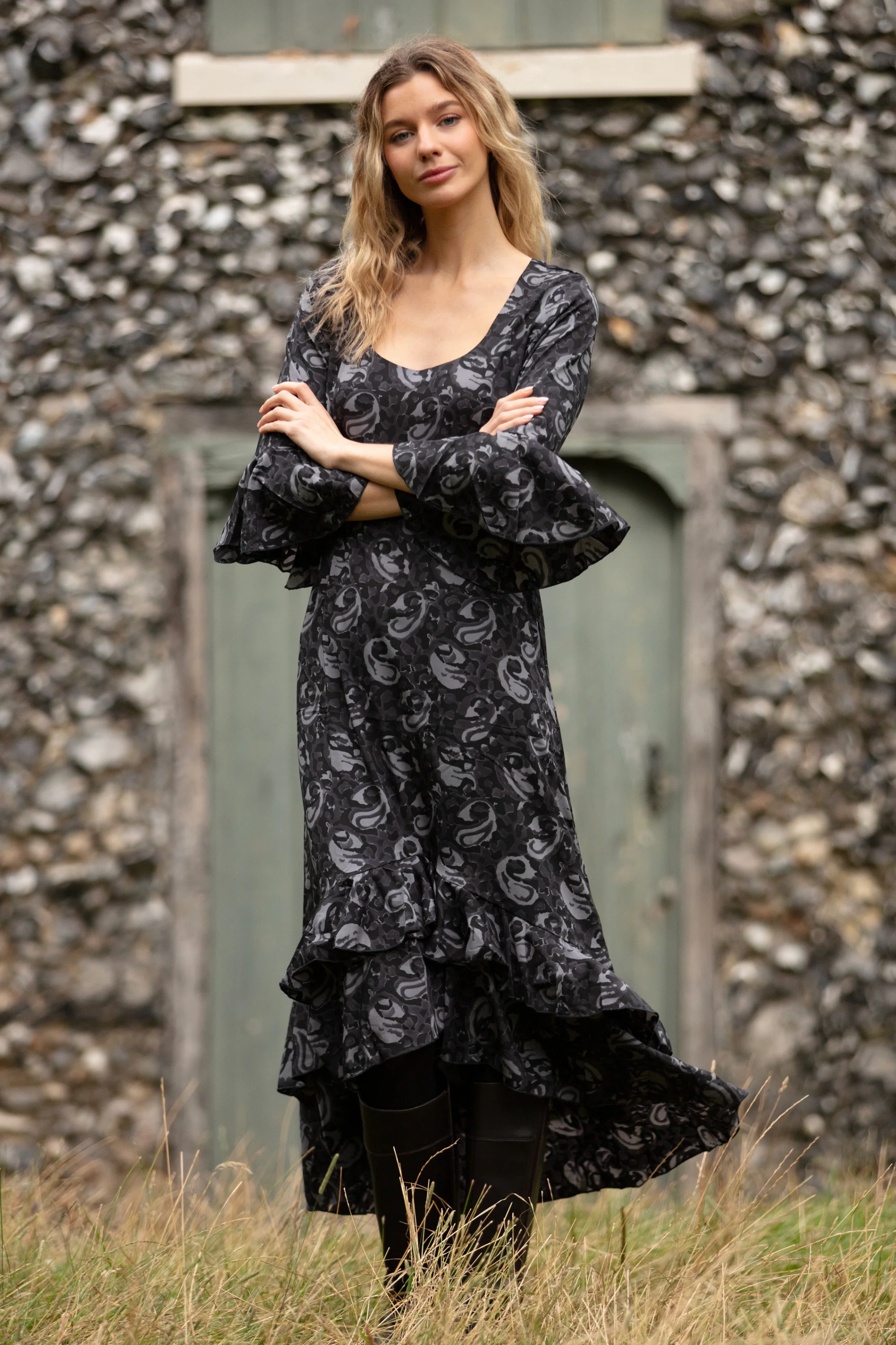 Victoria Midi Dress in Storm Swirl - Image 3