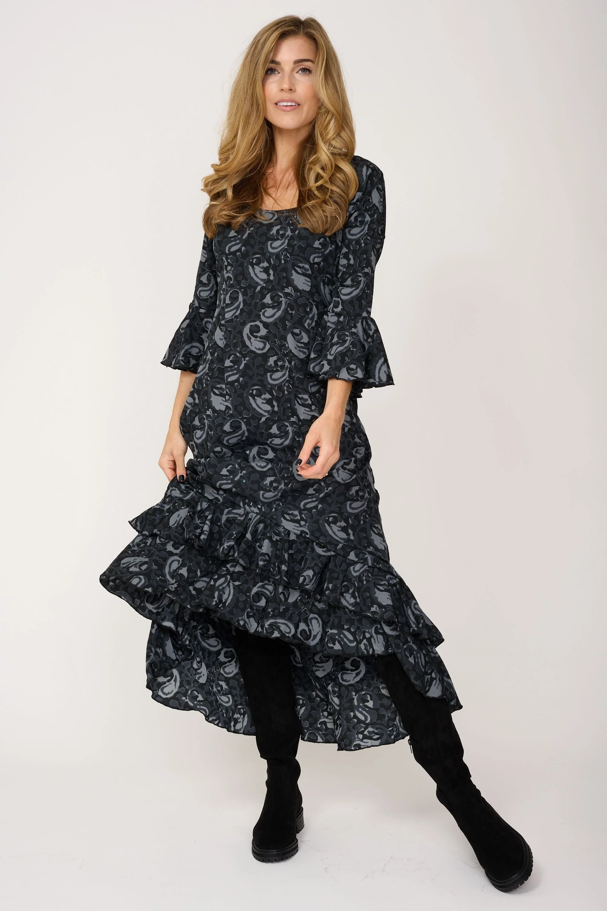 Victoria Midi Dress in Storm Swirl - Image 5
