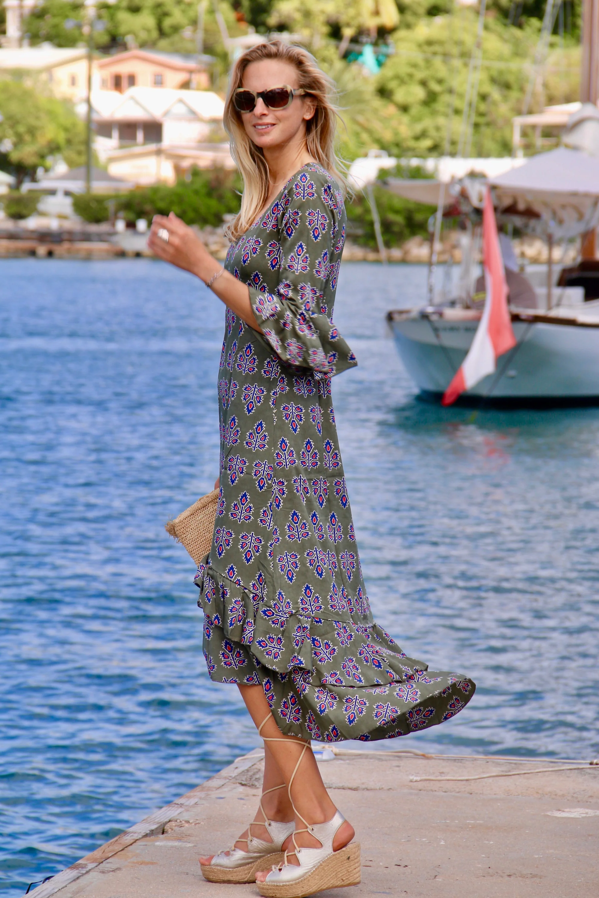 Victoria Midi Dress in Moss - Image 5