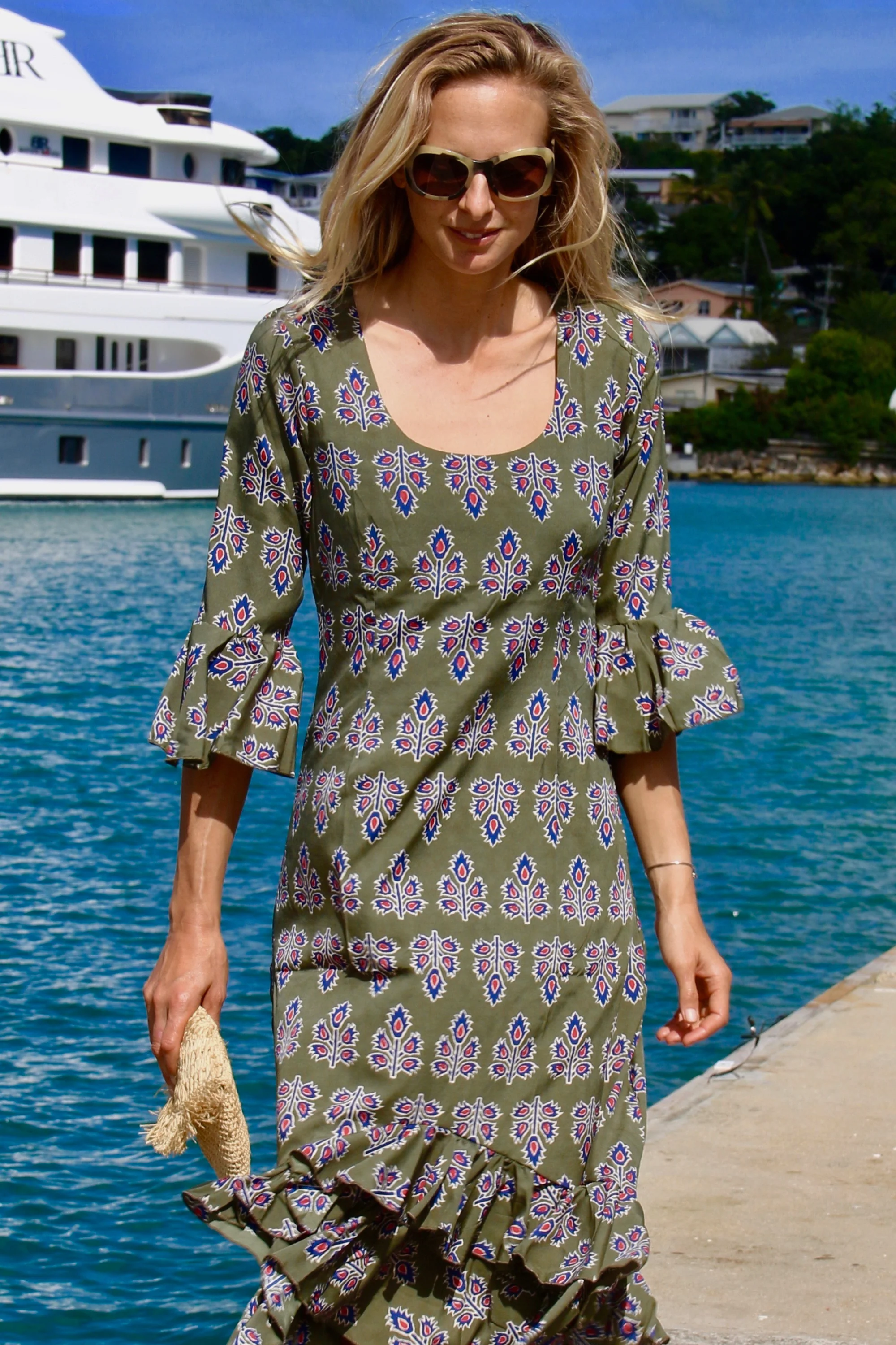 Victoria Midi Dress in Moss - Image 6