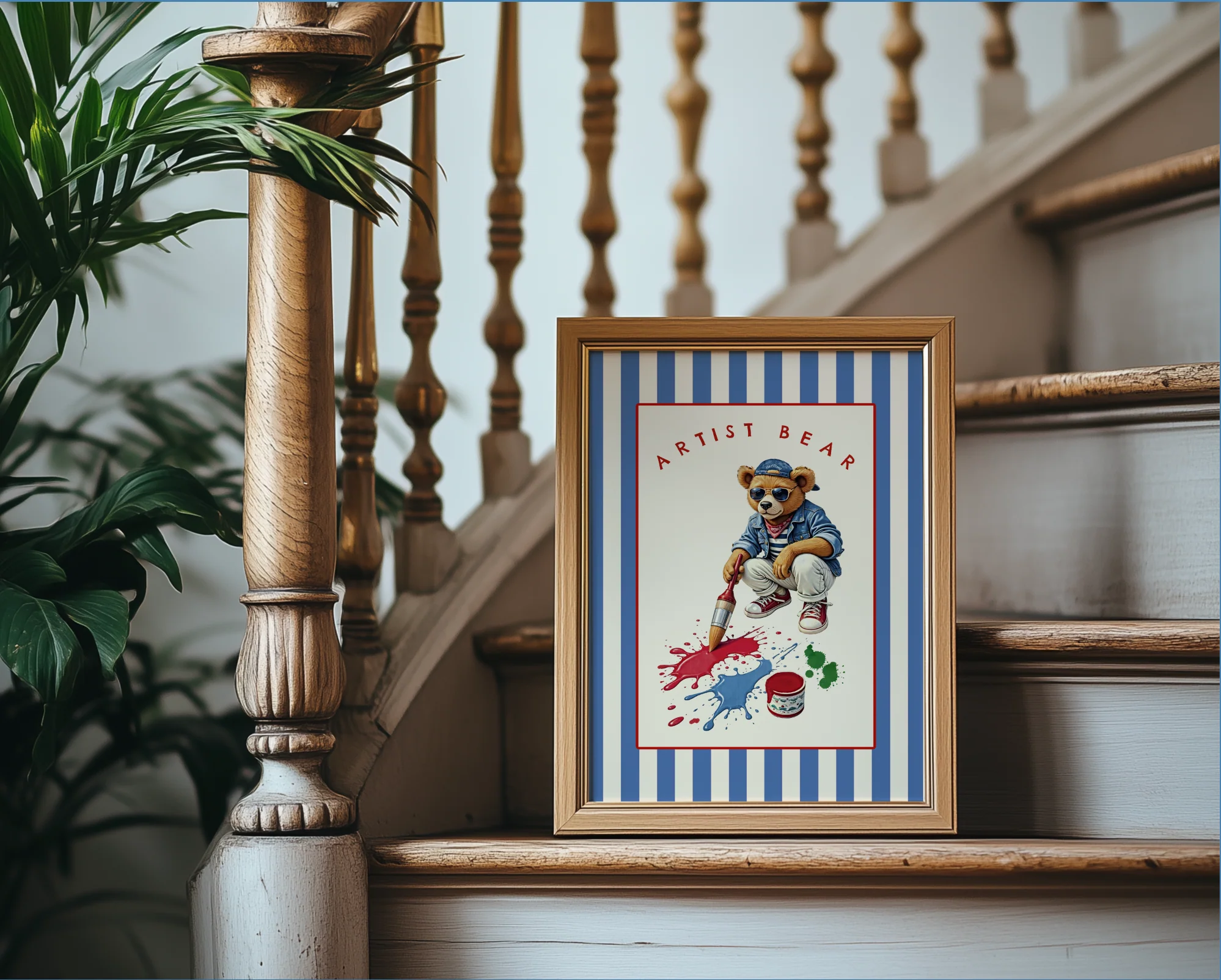 Vintage Bear Print, Artist Bear Illustration - Image 3