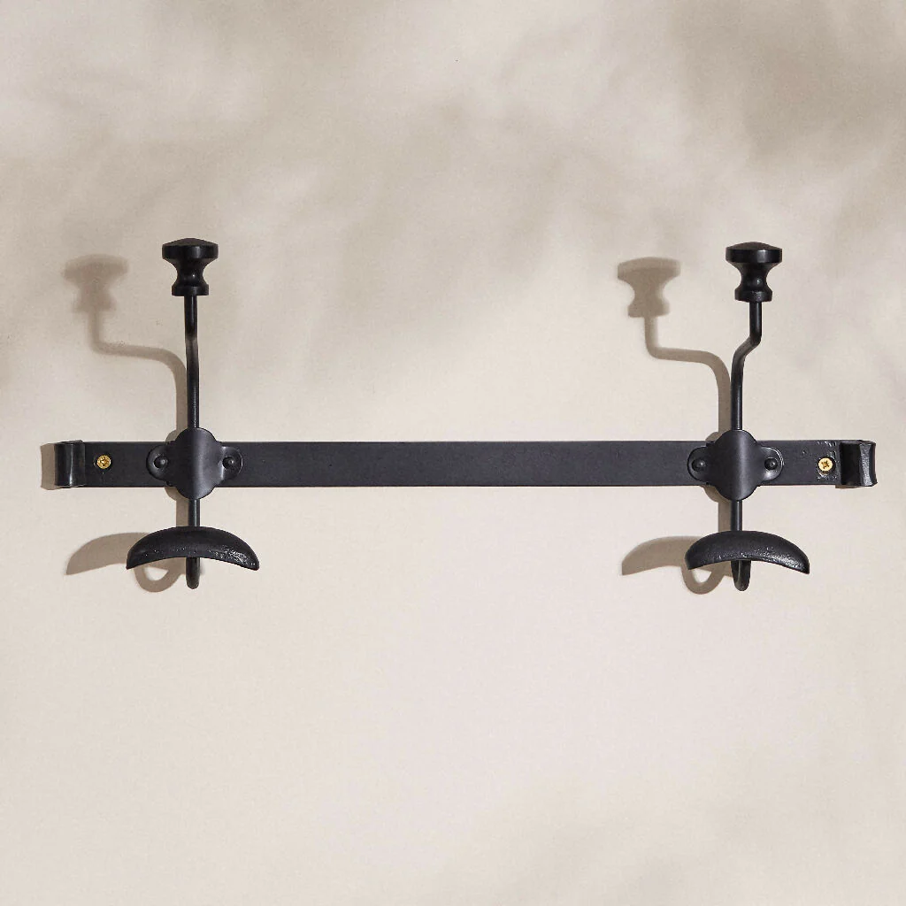 Vintage Duke Noir Metal Wall Coat Hooks - Image 4