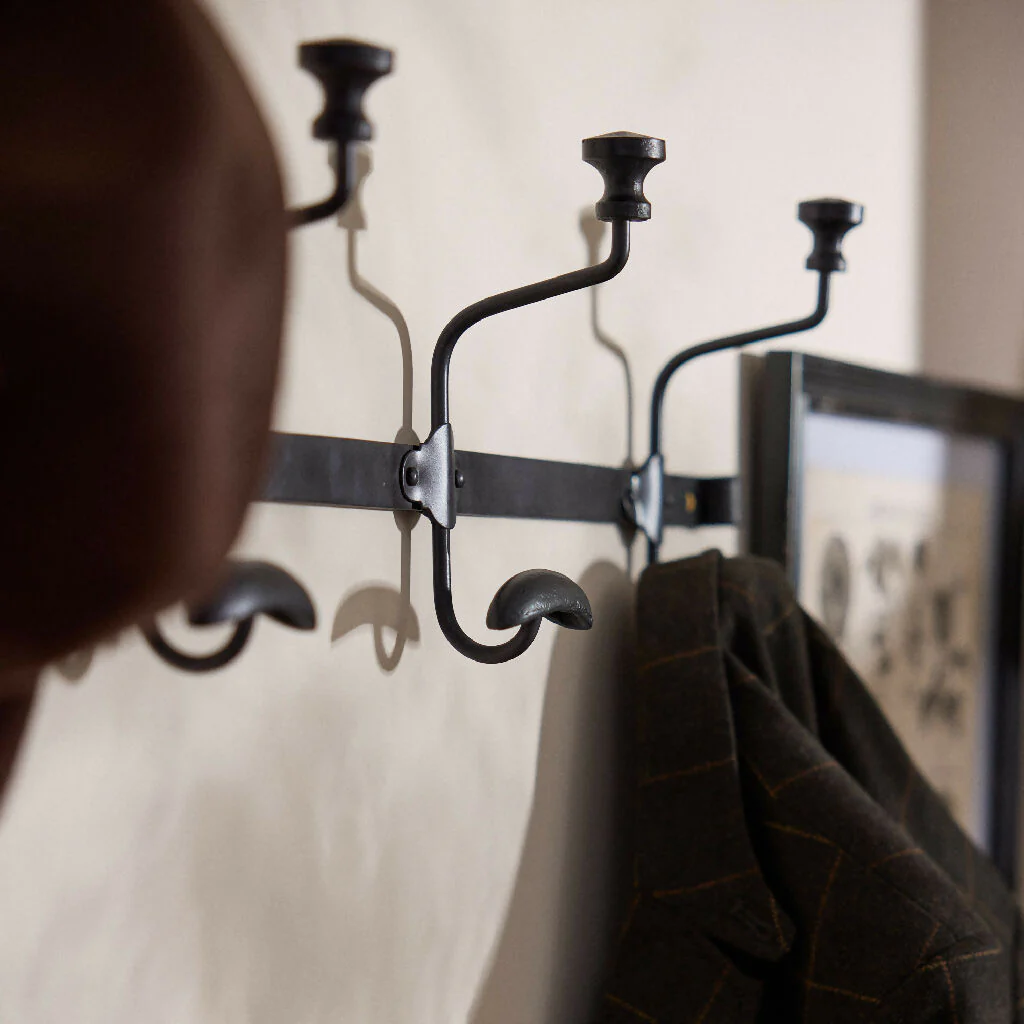 Vintage Duke Noir Metal Wall Coat Hooks - Image 5
