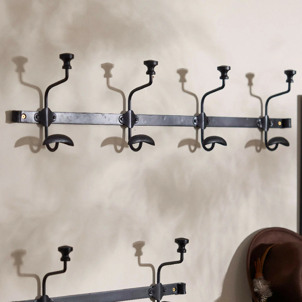 Vintage Duke Noir Metal Wall Coat Hooks - Image 8