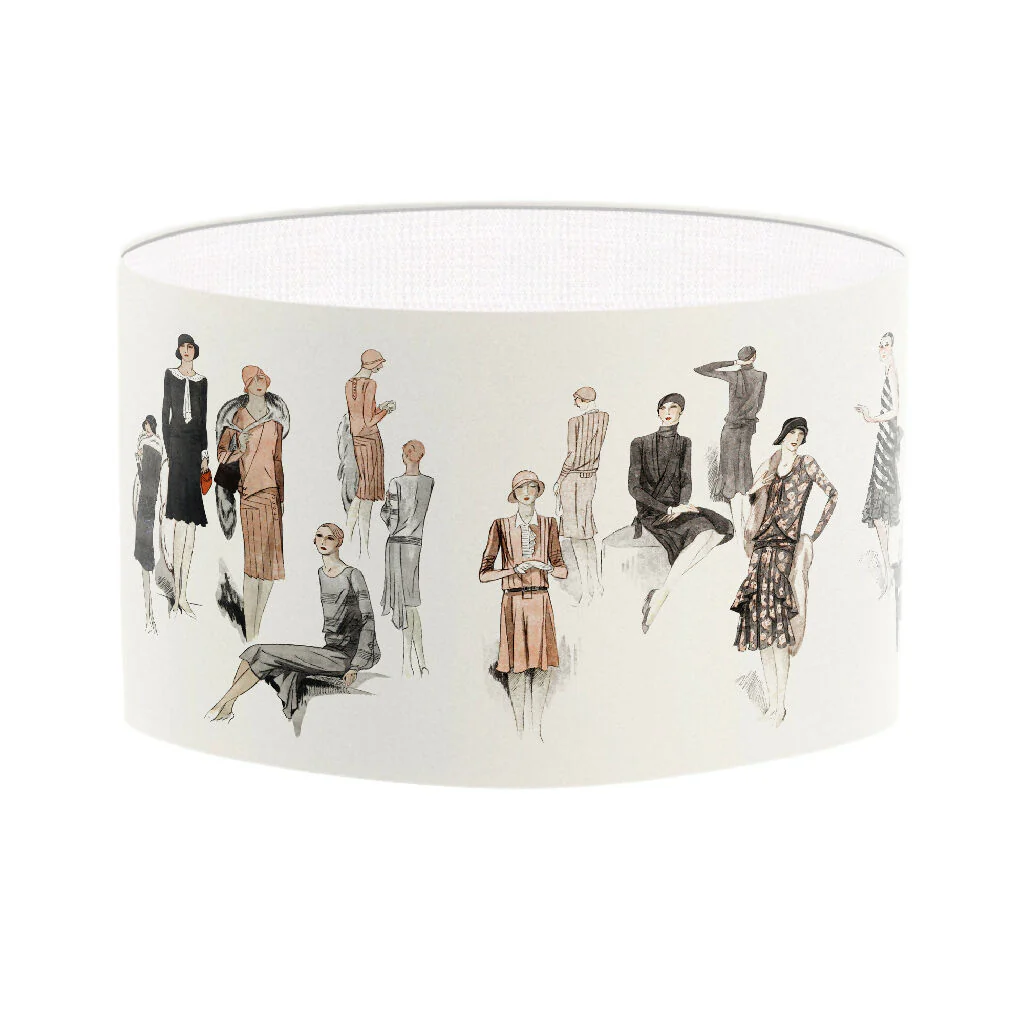 Vintage Fashion Print Lampshade - Image 3