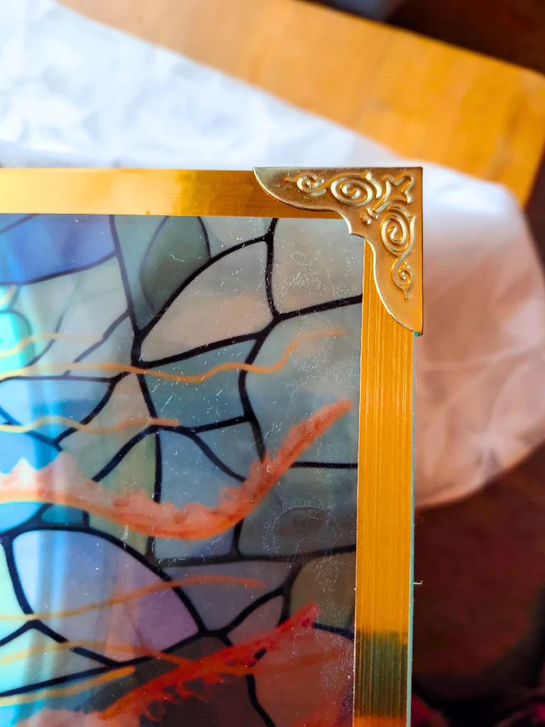 Vintage Goldfish Stained Glass Effect Panel - Image 3
