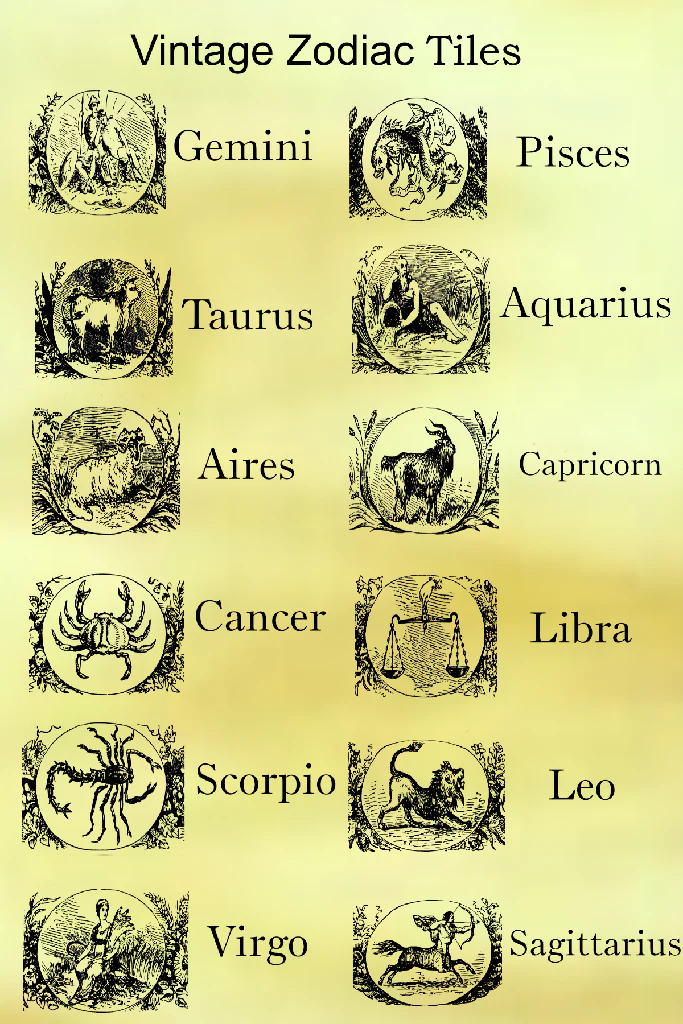 Vintage Zodiac Glass Tile - Image 3