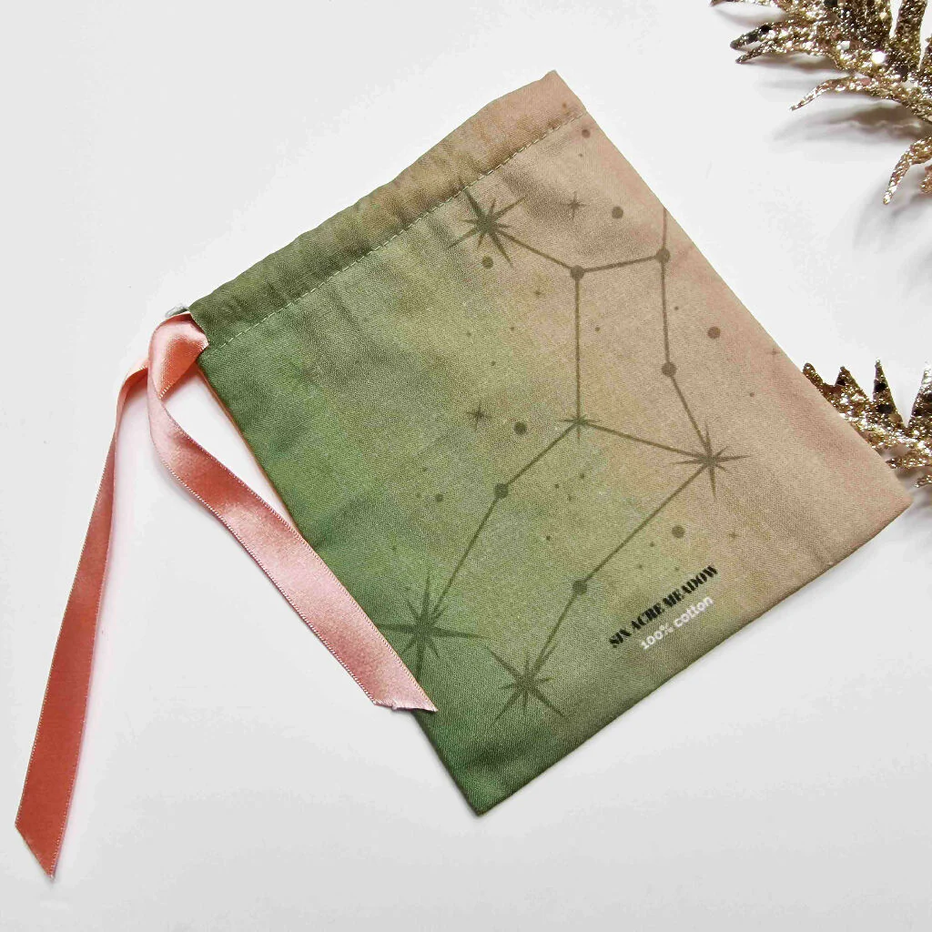 Virgo Chrysanthemum Birth Flower Gift Pouch in Rose Gold - Image 7