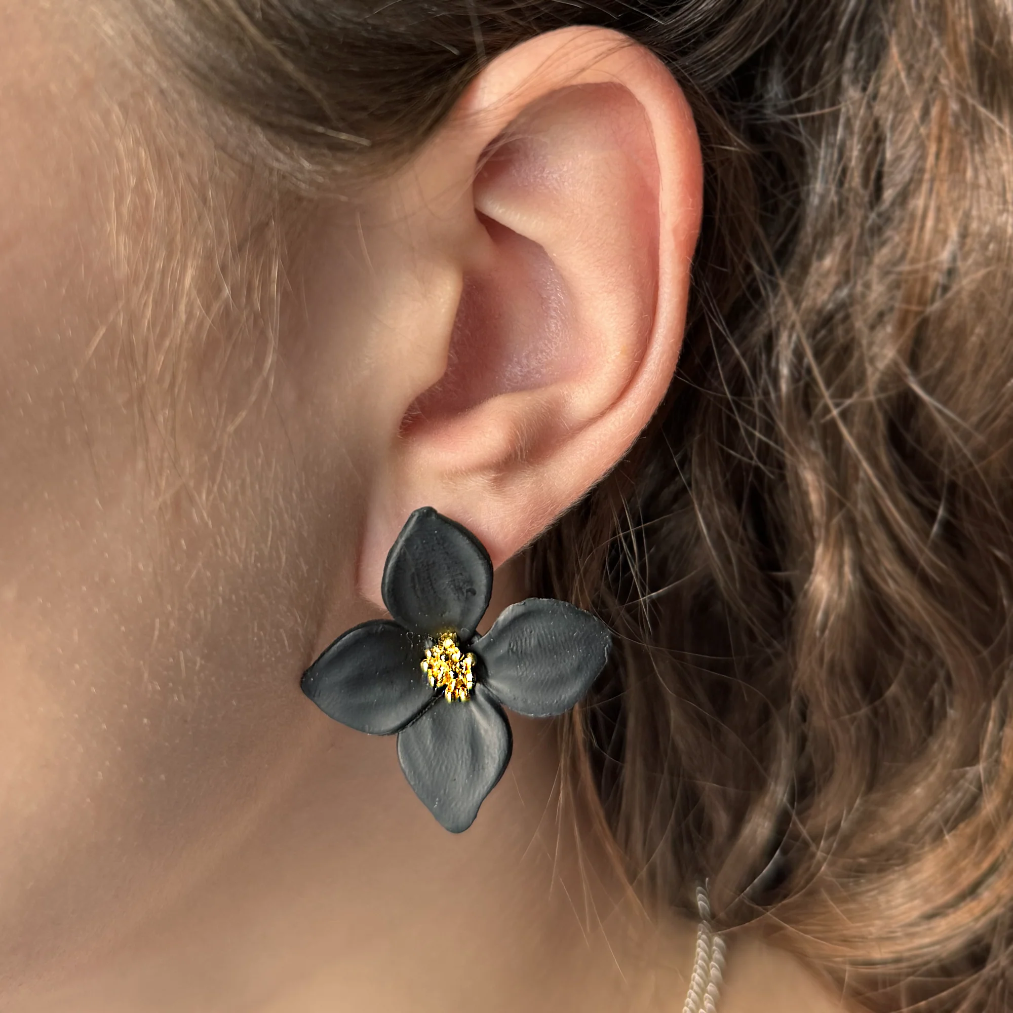 Vivienne | Black | Statement Earrings