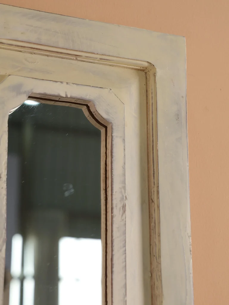 Wall Mirror with Reclaimed Wood Rectangular Beige Colour 'Zia' - Image 3