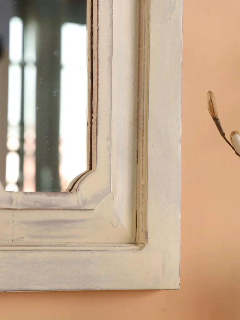 Wall Mirror with Reclaimed Wood Rectangular Beige Colour 'Zia' - Image 4