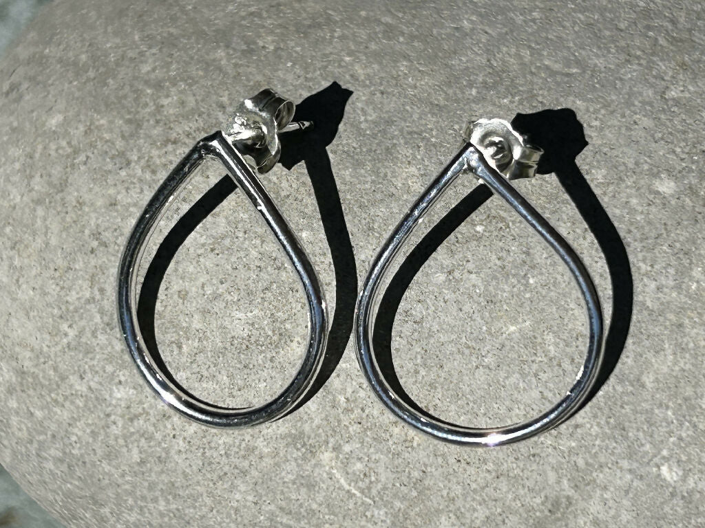 Water Drop Silver Earrings - Image 2