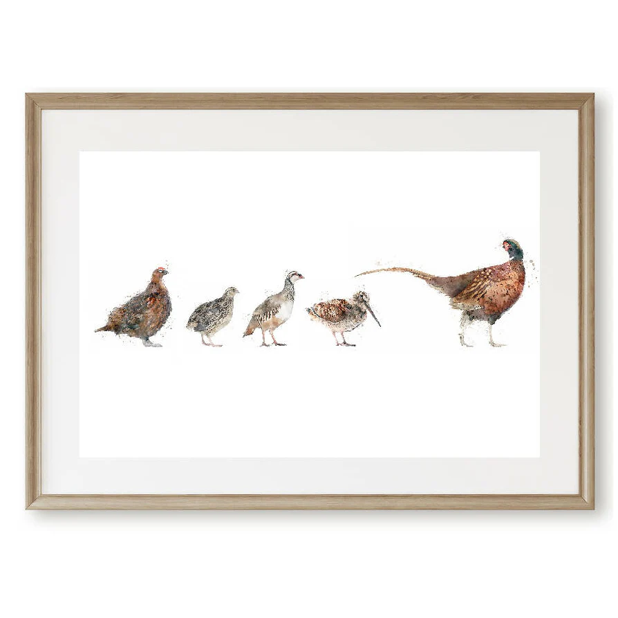 Watercolour Game Birds Print - Image 4
