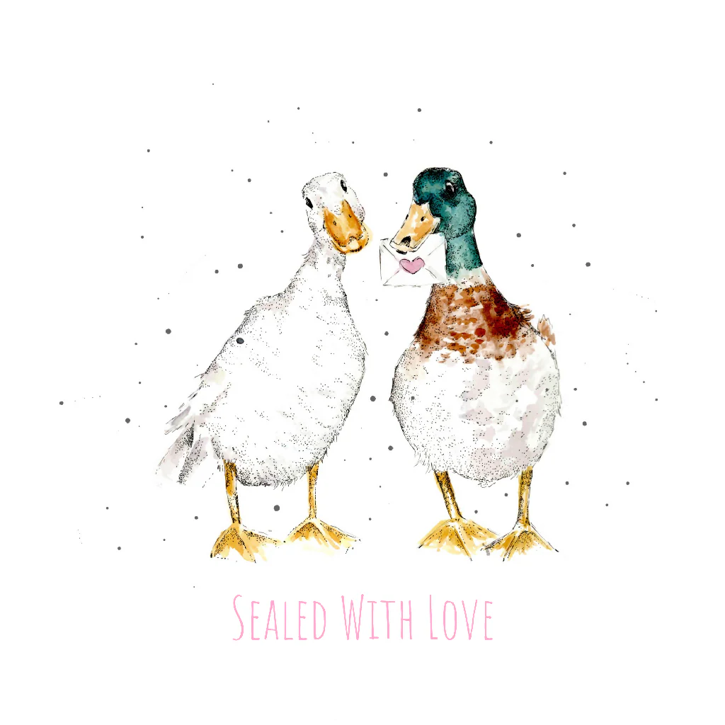 Watercolour Runner Ducks Love Card – Wildlife Greeting Card - Image 4