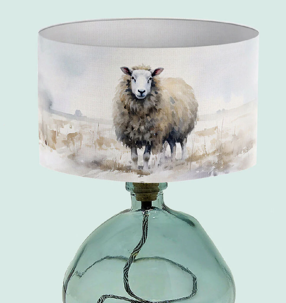 Watercolour Sheep Print Lampshade - Image 2