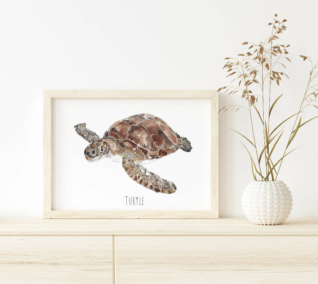 Watercolour Turtle Print - Image 3