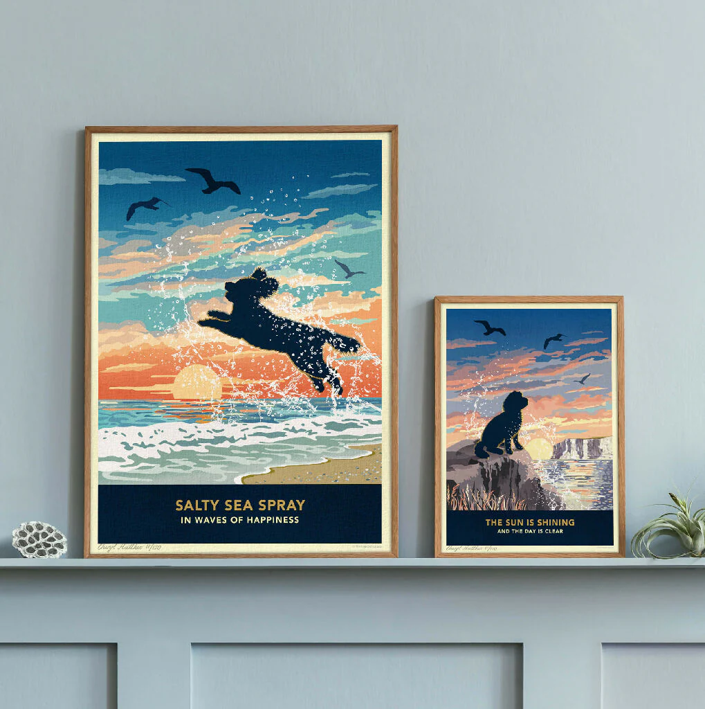 COCKAPOO OR POODLE 'WAVES OF HAPPINESS’ LIMITED EDITION ART PRINT - Image 6