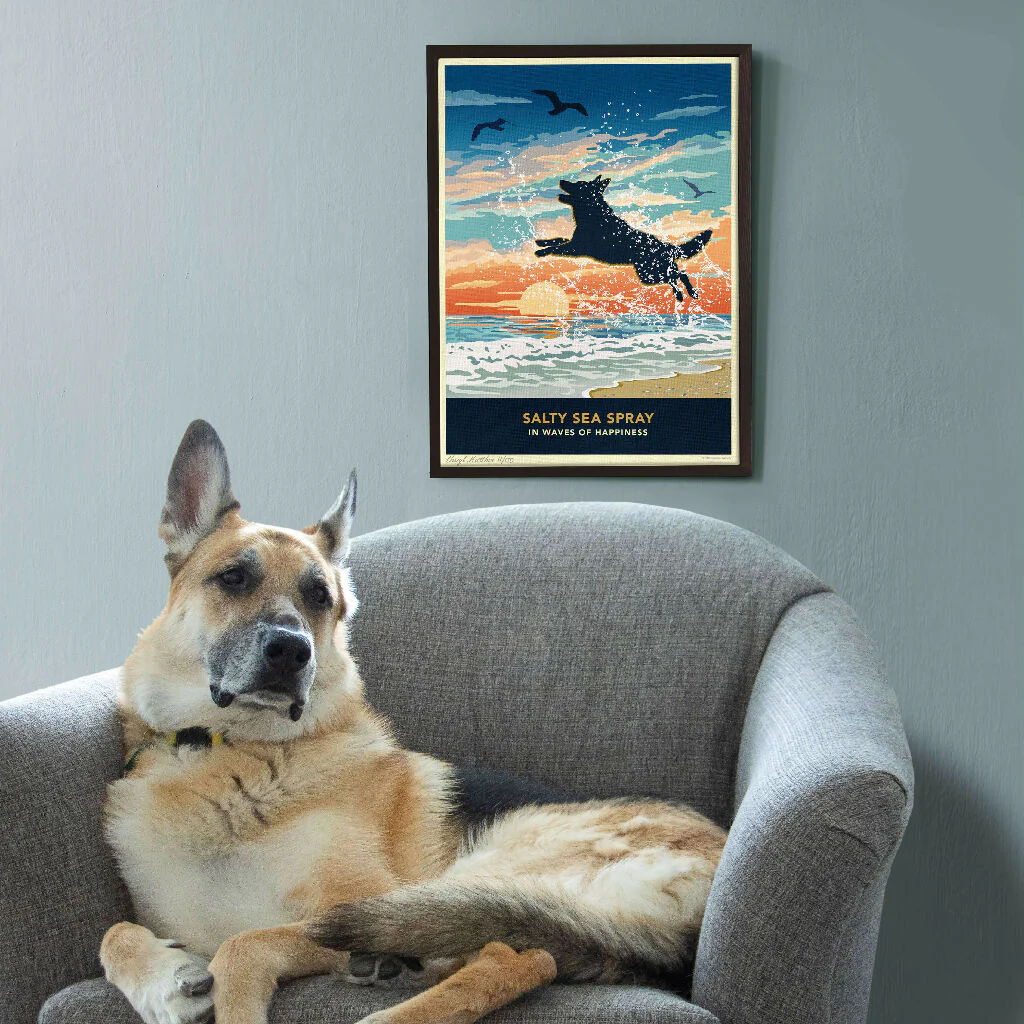GERMAN SHEPHERD 'WAVES OF HAPPINESS’ LIMITED EDITION ART PRINT - Image 2