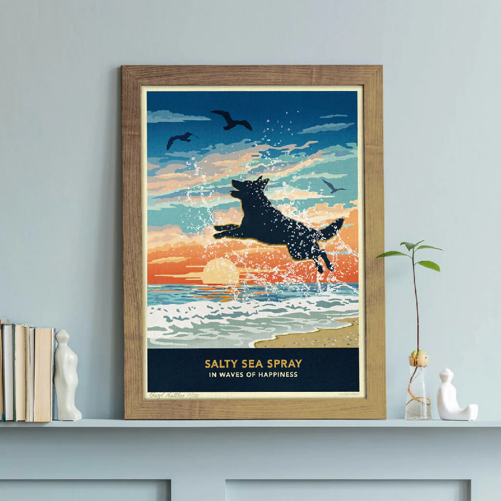GERMAN SHEPHERD 'WAVES OF HAPPINESS’ LIMITED EDITION ART PRINT - Image 4