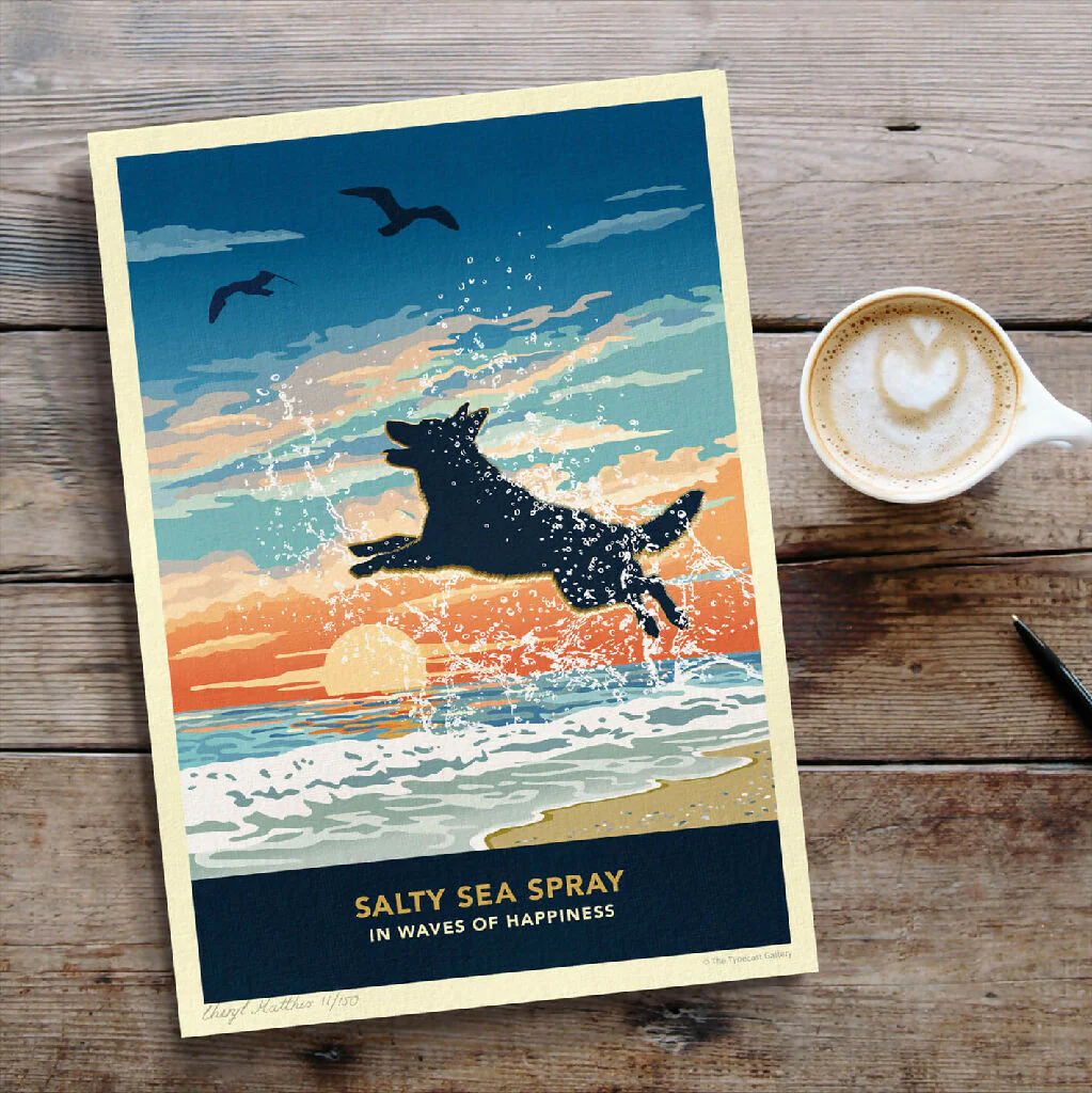 GERMAN SHEPHERD 'WAVES OF HAPPINESS’ LIMITED EDITION ART PRINT - Image 7