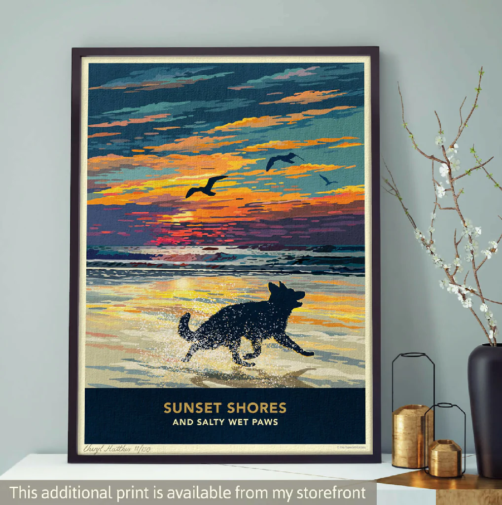 GERMAN SHEPHERD 'WAVES OF HAPPINESS’ LIMITED EDITION ART PRINT - Image 9