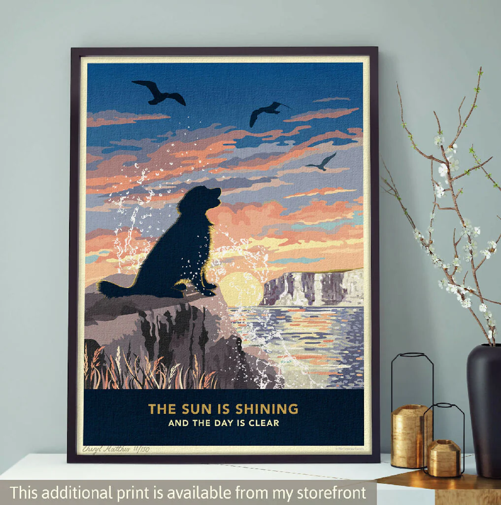 GOLDEN RETRIEVER 'WAVES OF HAPPINESS’ LIMITED EDITION ART PRINT - Image 10