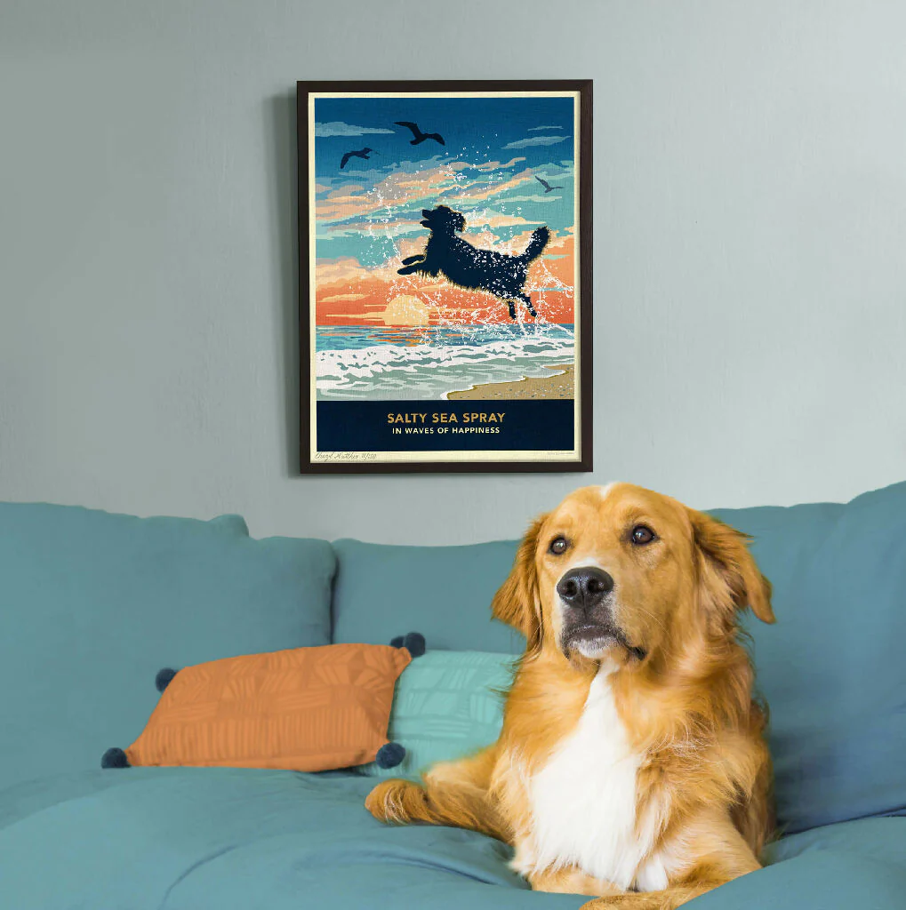 GOLDEN RETRIEVER 'WAVES OF HAPPINESS’ LIMITED EDITION ART PRINT - Image 2