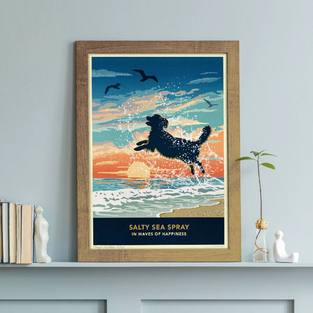 GOLDEN RETRIEVER 'WAVES OF HAPPINESS’ LIMITED EDITION ART PRINT - Image 4