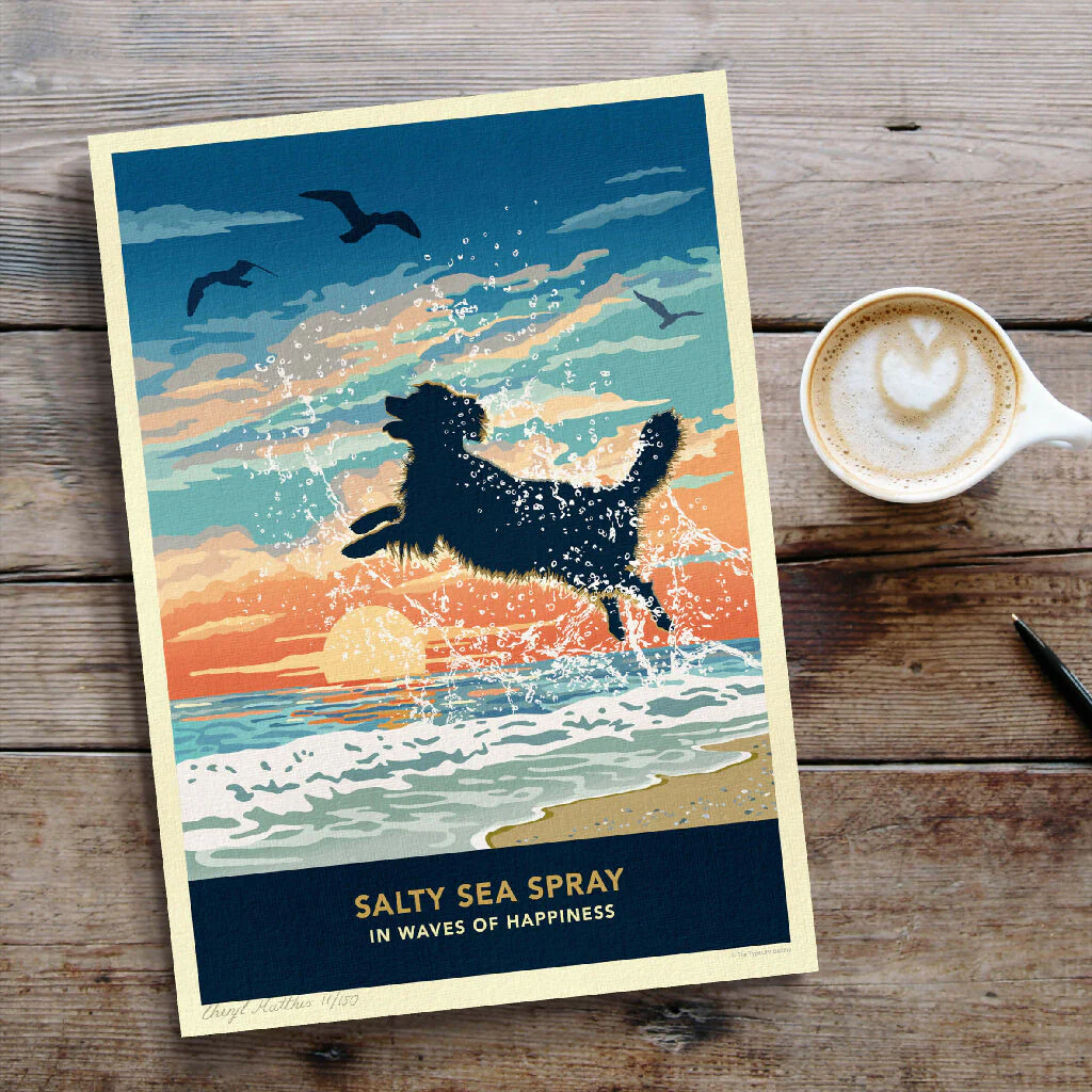 GOLDEN RETRIEVER 'WAVES OF HAPPINESS’ LIMITED EDITION ART PRINT - Image 7