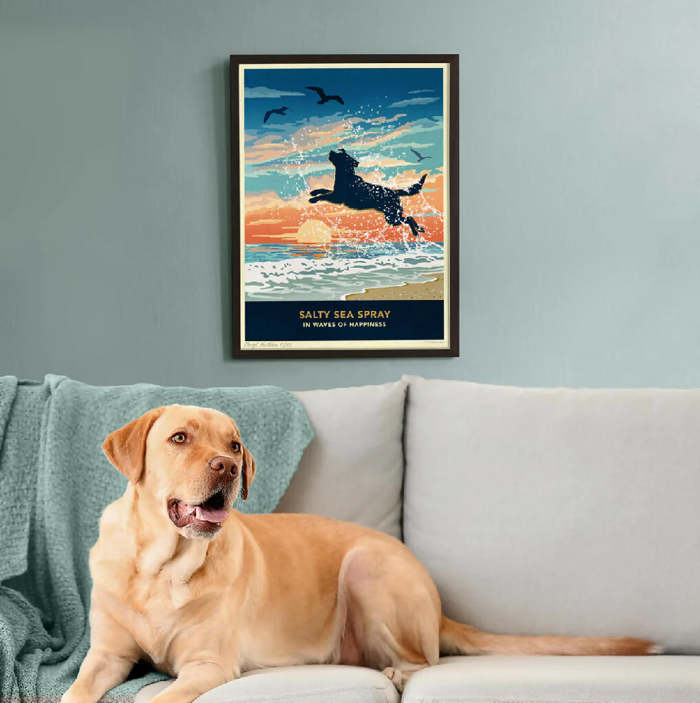 LABRADOR 'WAVES OF HAPPINESS’ LIMITED EDITION ART PRINT - Image 2